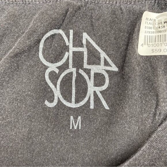 Chaser Slate Gray & White Vintage Flag Print Crewneck T-Shirt. Medium. NWT Soft - Picture 3 of 6